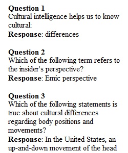 Module 2 Quiz: Cultural Differences